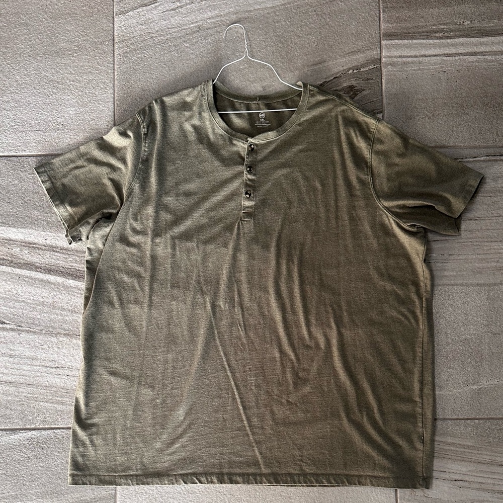 Men’s s Harbor Bay short sleeve Henley size 4XL green heather like new